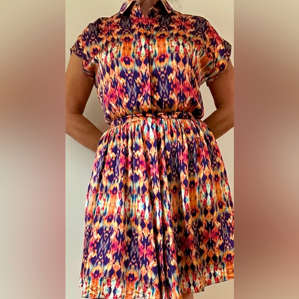 100% Silk Dress, size tag says 8 but it fits like a 6.